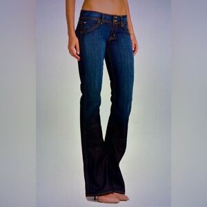 Hudson Jeans. Midrise ,Boot cut Navy Skinny Jeans with Contrast Stitching. Tall